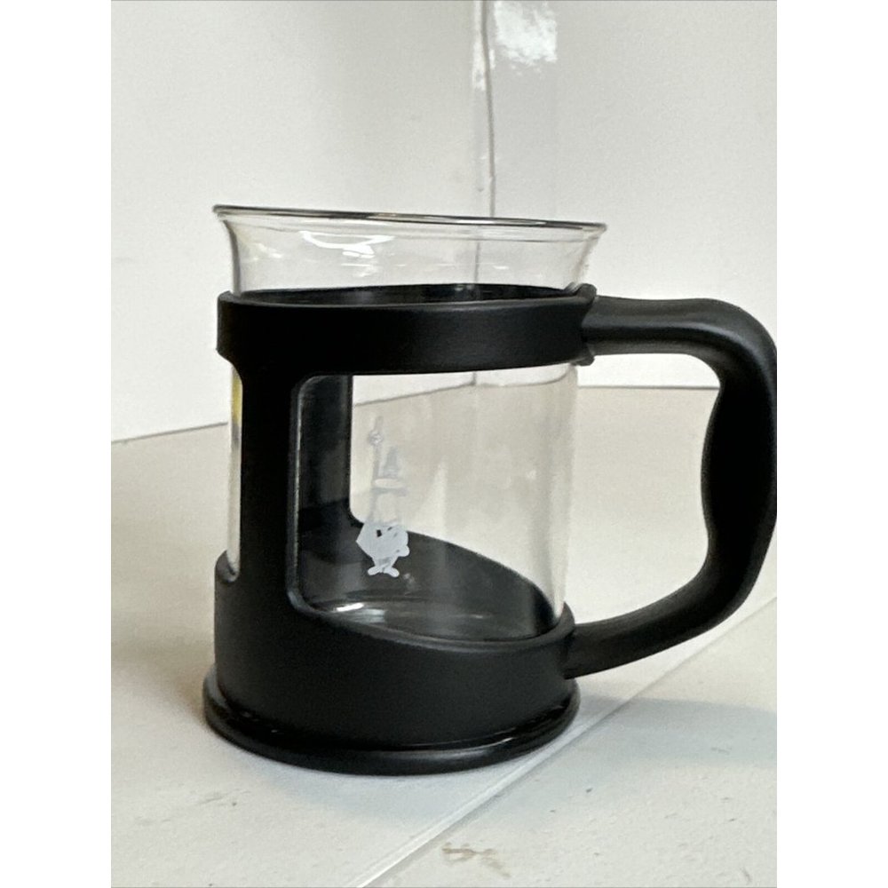 Bialetti Beaker Glass Coffee Espresso Cup Mug Small Retro Black Snap 3.5”